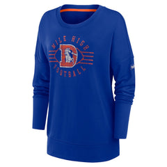 Denver Broncos Women's Rewind Playback Icon Performance Pullover Sweatshirt - Royal online