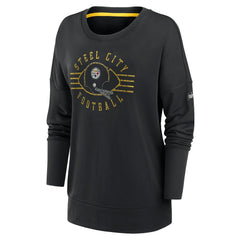 Pittsburgh Steelers Women's Rewind Playback Icon Performance Pullover Sweatshirt - Black online