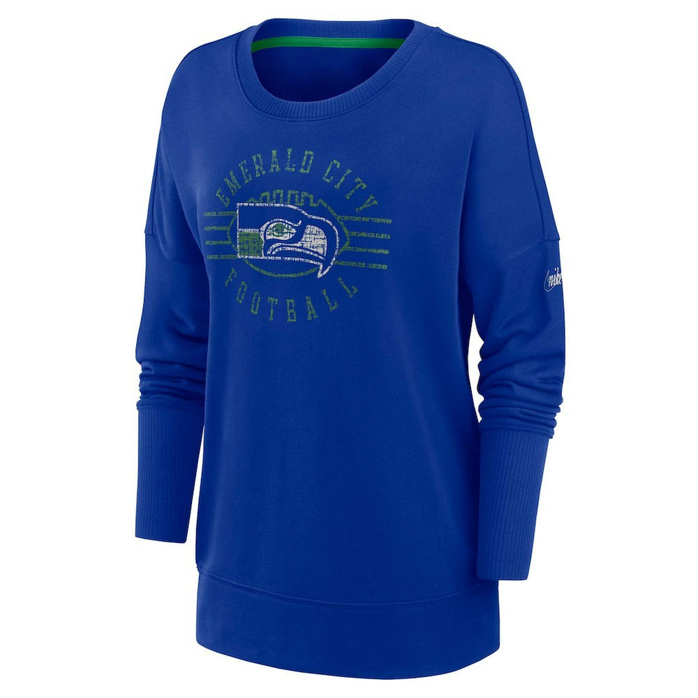Seattle Seahawks Women's Rewind Playback Icon Performance Pullover Sweatshirt - Royal outlet