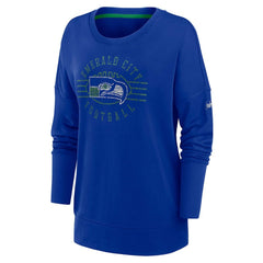 Seattle Seahawks Women's Rewind Playback Icon Performance Pullover Sweatshirt - Royal outlet