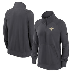 New Orleans Saints Women's Premium Raglan Performance Half-Zip Sweatshirt - Charcoal discount