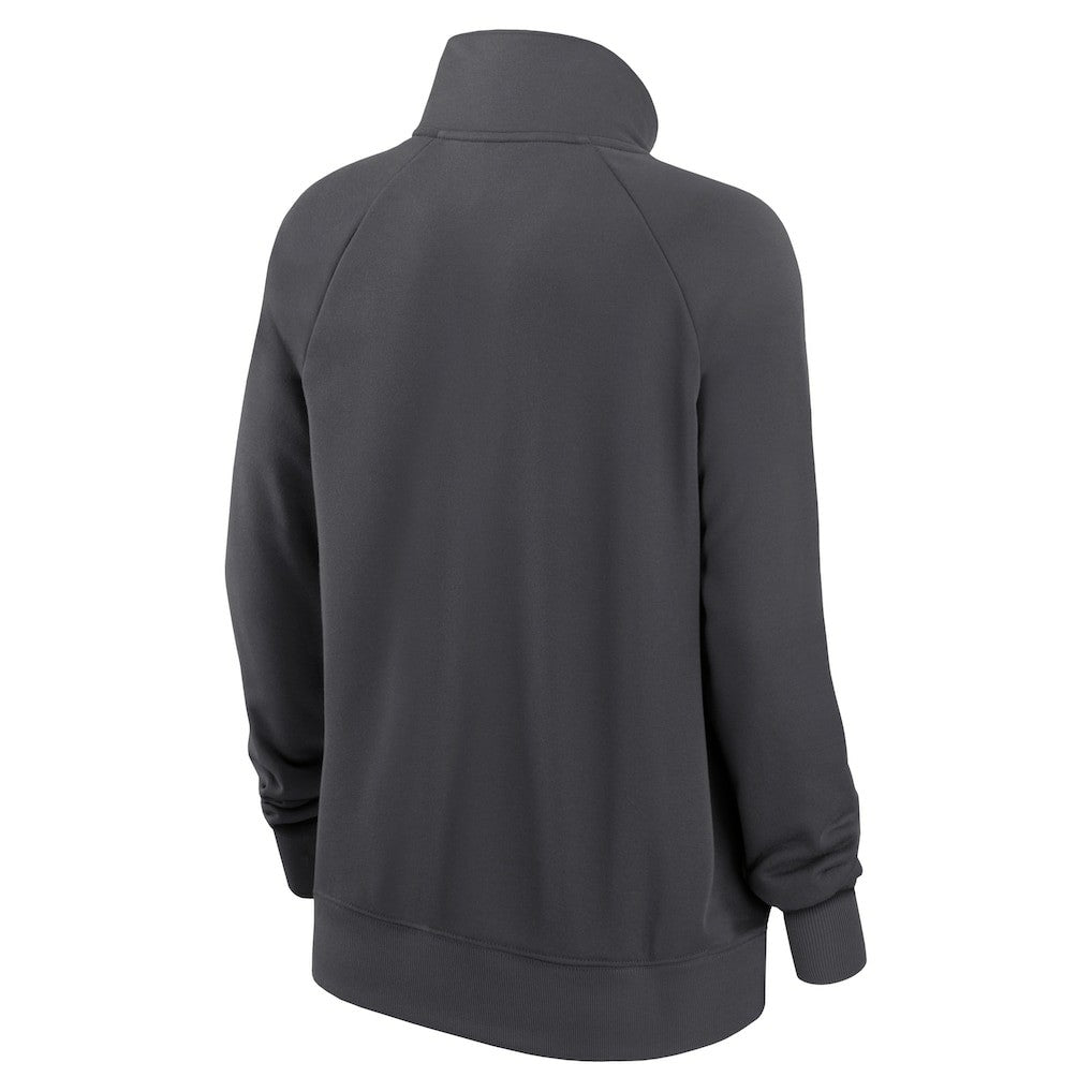 San Francisco 49ers Women's Premium Raglan Performance Half-Zip Sweatshirt - Charcoal for sale