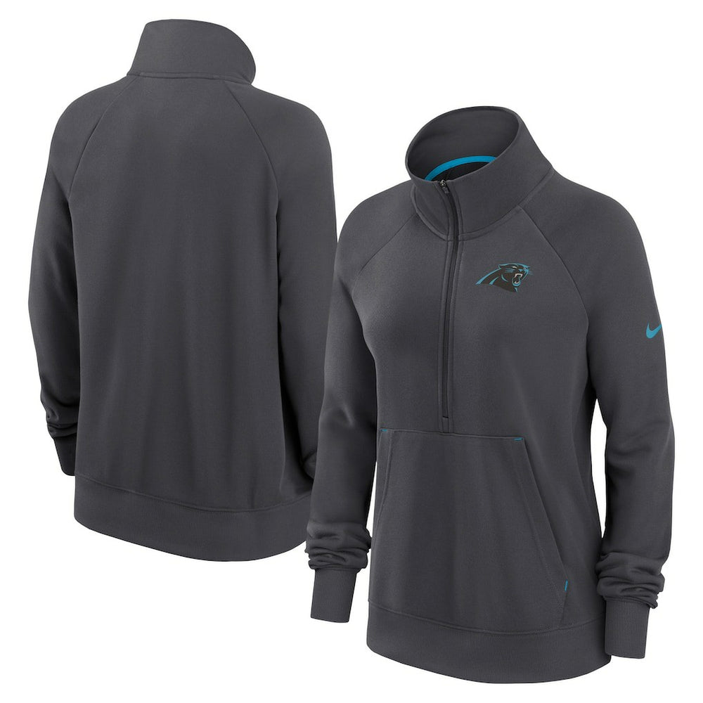Carolina Panthers Women's Premium Raglan Performance Half-Zip Sweatshirt - Charcoal discount