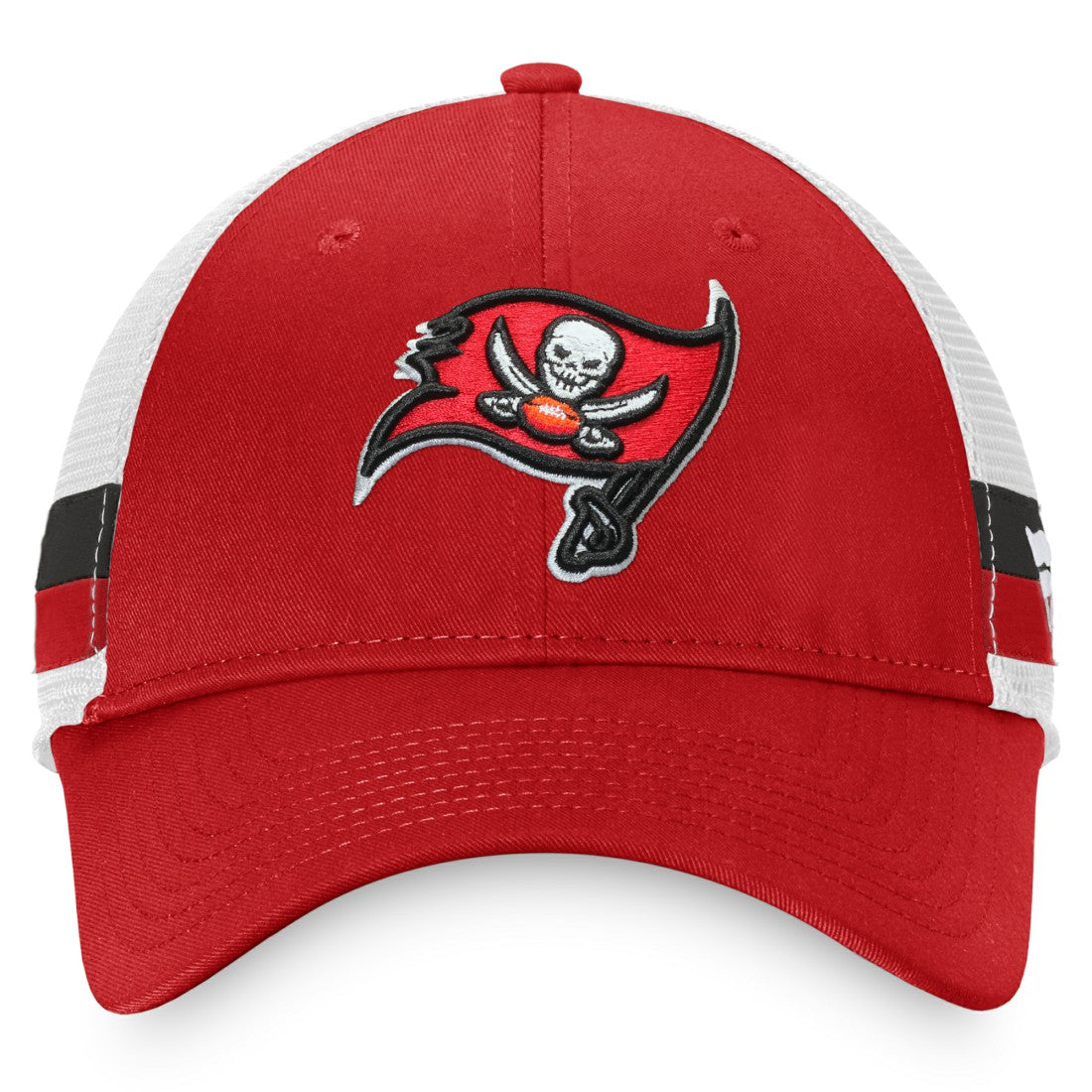 Tampa Bay Buccaneers Iconic Team Stripe Trucker Snapback Hat - Red/White discount