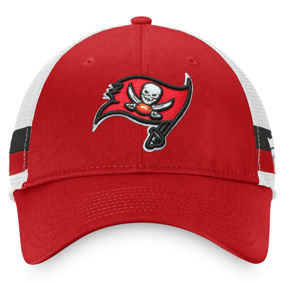 Tampa Bay Buccaneers Iconic Team Stripe Trucker Snapback Hat - Red/White discount
