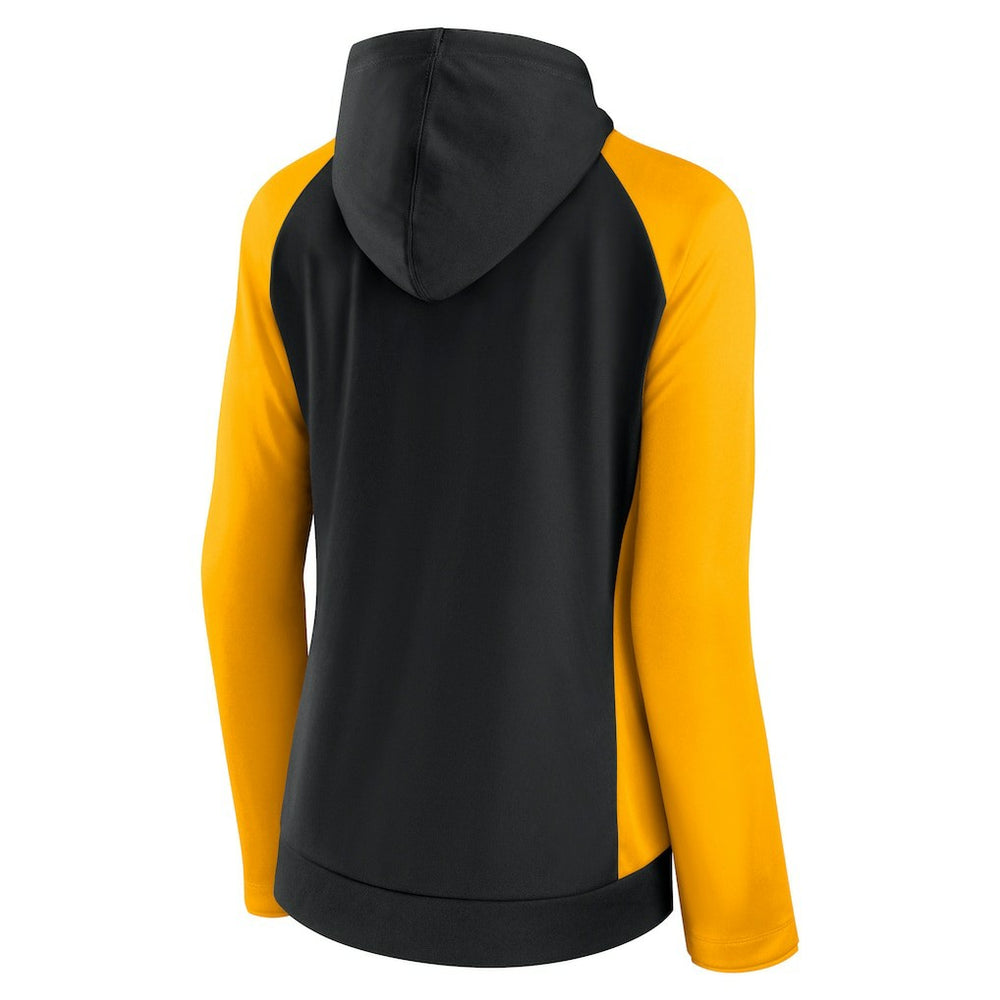 Pittsburgh Steelers Women's End Around Lightweight Raglan Full-Zip Hoodie Jacket - Black/Gold for sale
