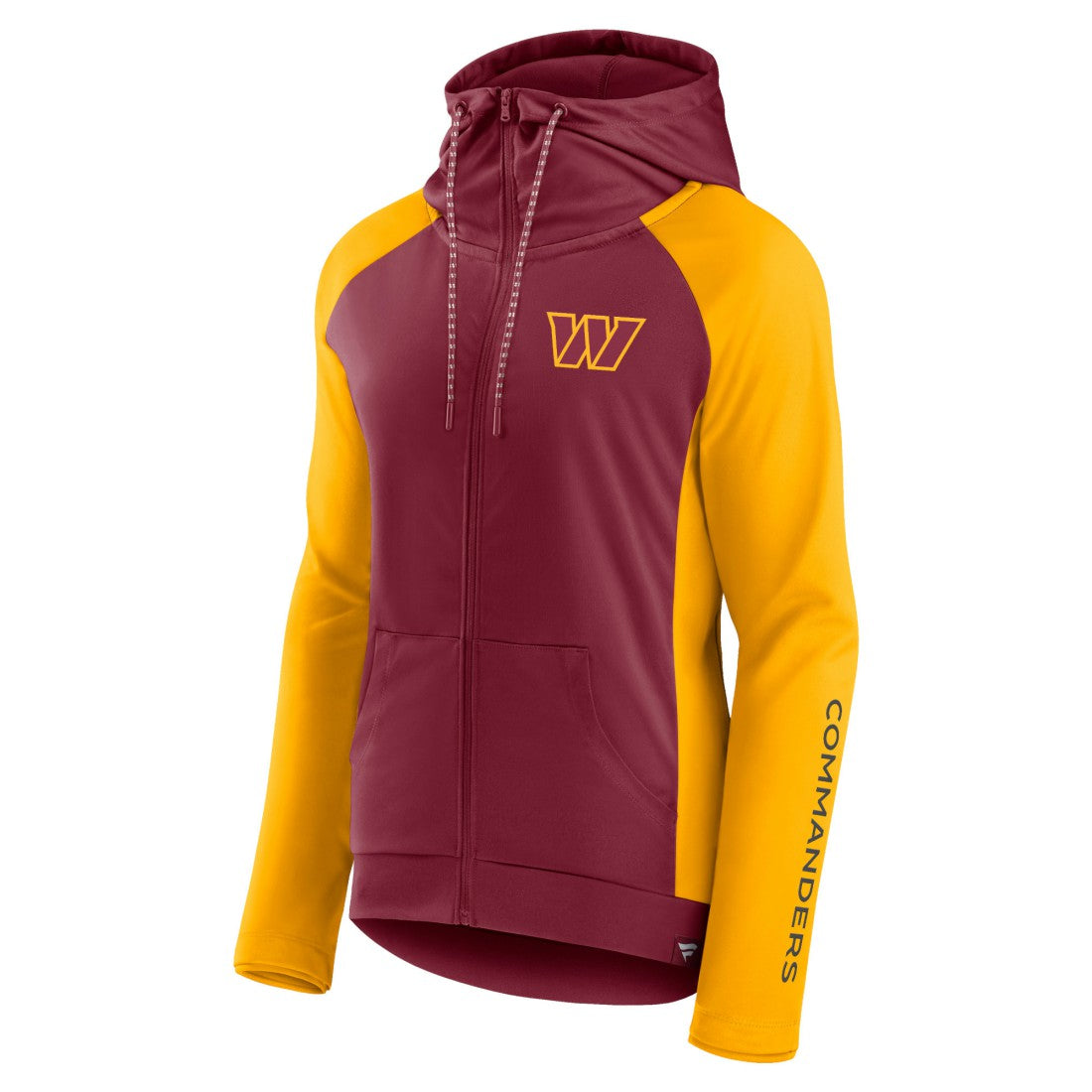 Washington Commanders Women's End Around Lightweight Raglan Full-Zip Hoodie Jacket - Burgundy/Gold on sale