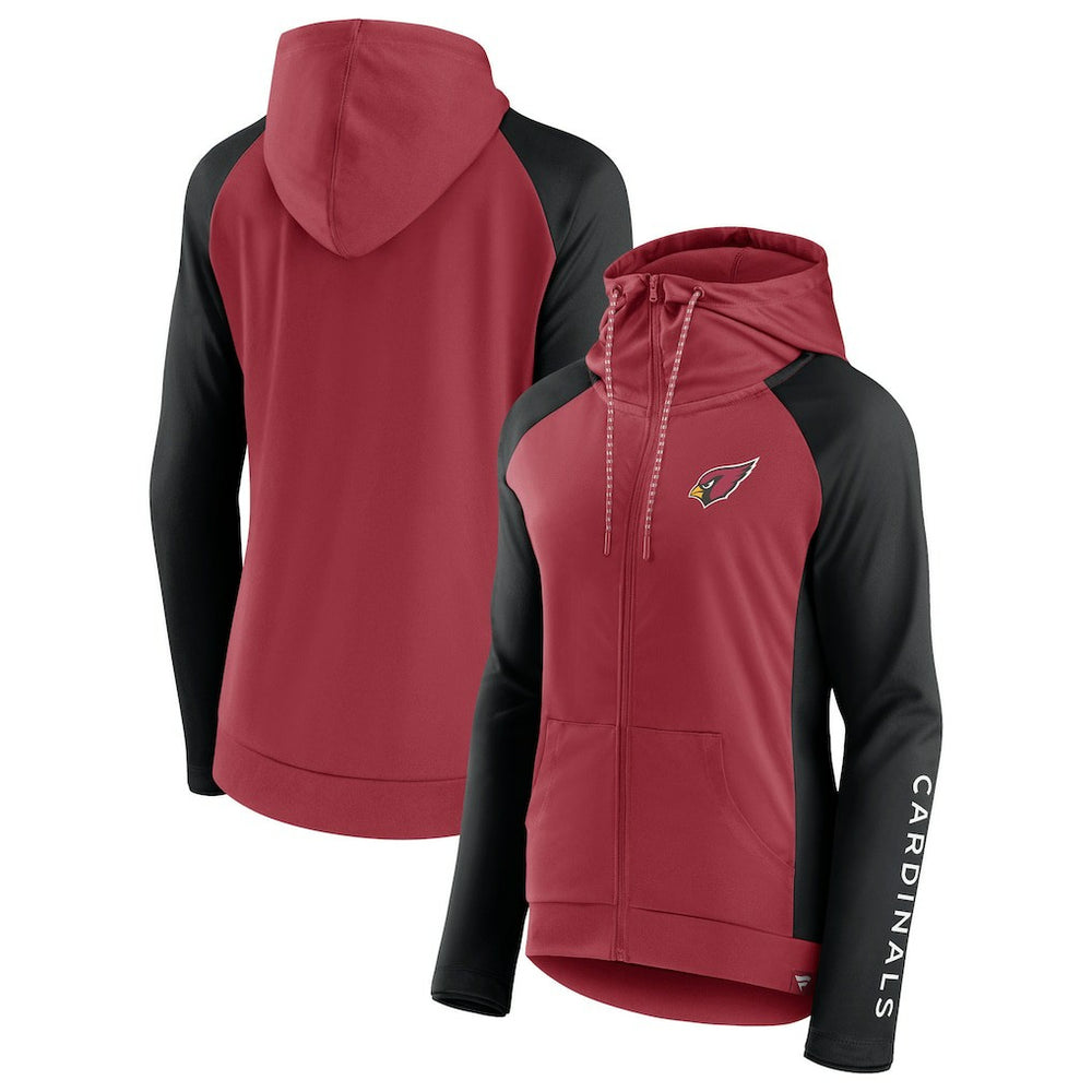 Arizona Cardinals Women's End Around Lightweight Raglan Full-Zip Hoodie Jacket - Cardinal/Black outlet