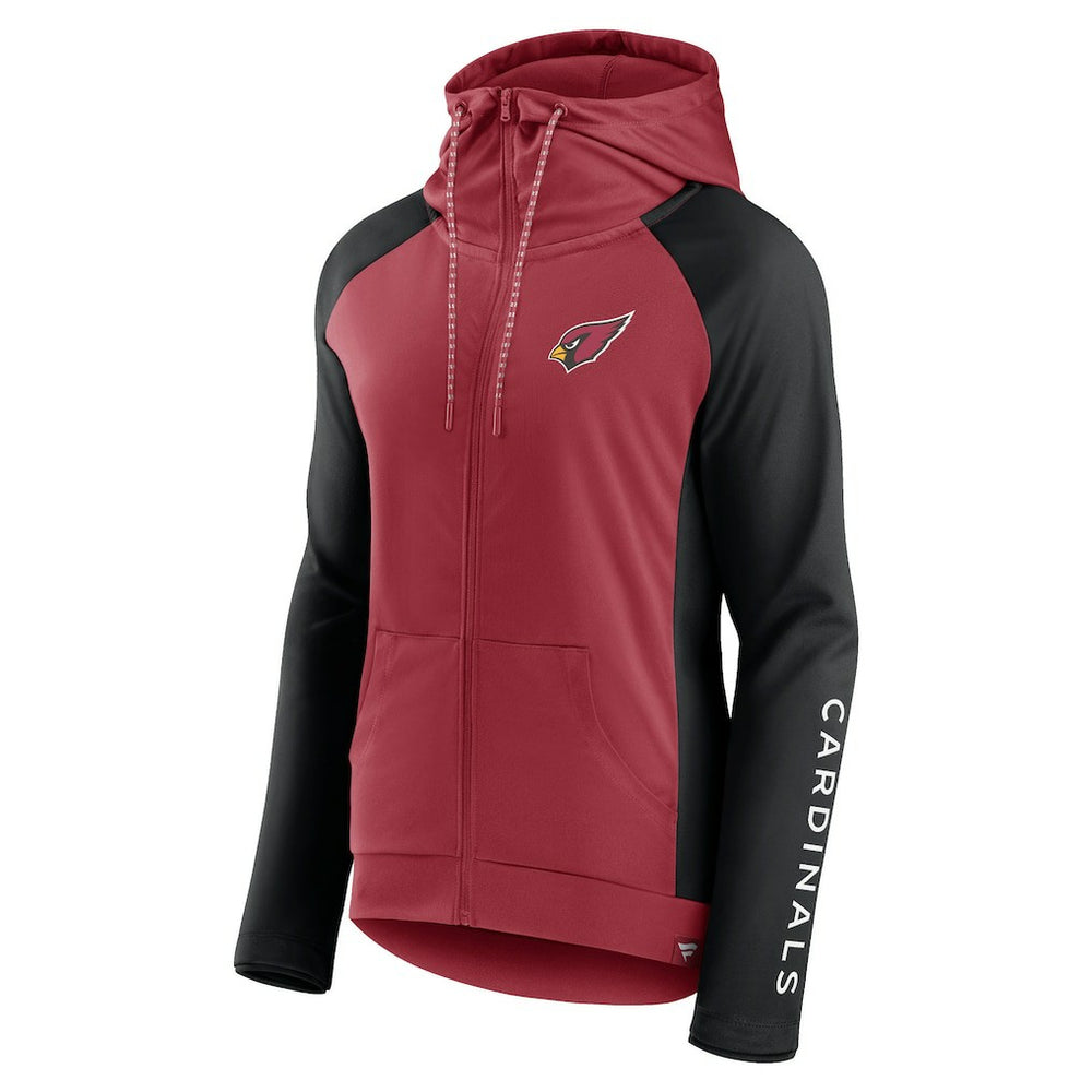 Arizona Cardinals Women's End Around Lightweight Raglan Full-Zip Hoodie Jacket - Cardinal/Black outlet