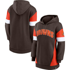 Cleveland Browns Women's Lock It Down Pullover Hoodie - Brown/Orange sale