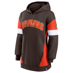 Cleveland Browns Women's Lock It Down Pullover Hoodie - Brown/Orange sale