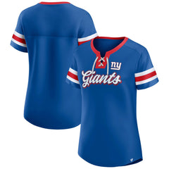 New York Giants Women's Original State Lace-Up T-Shirt - Royal cheap