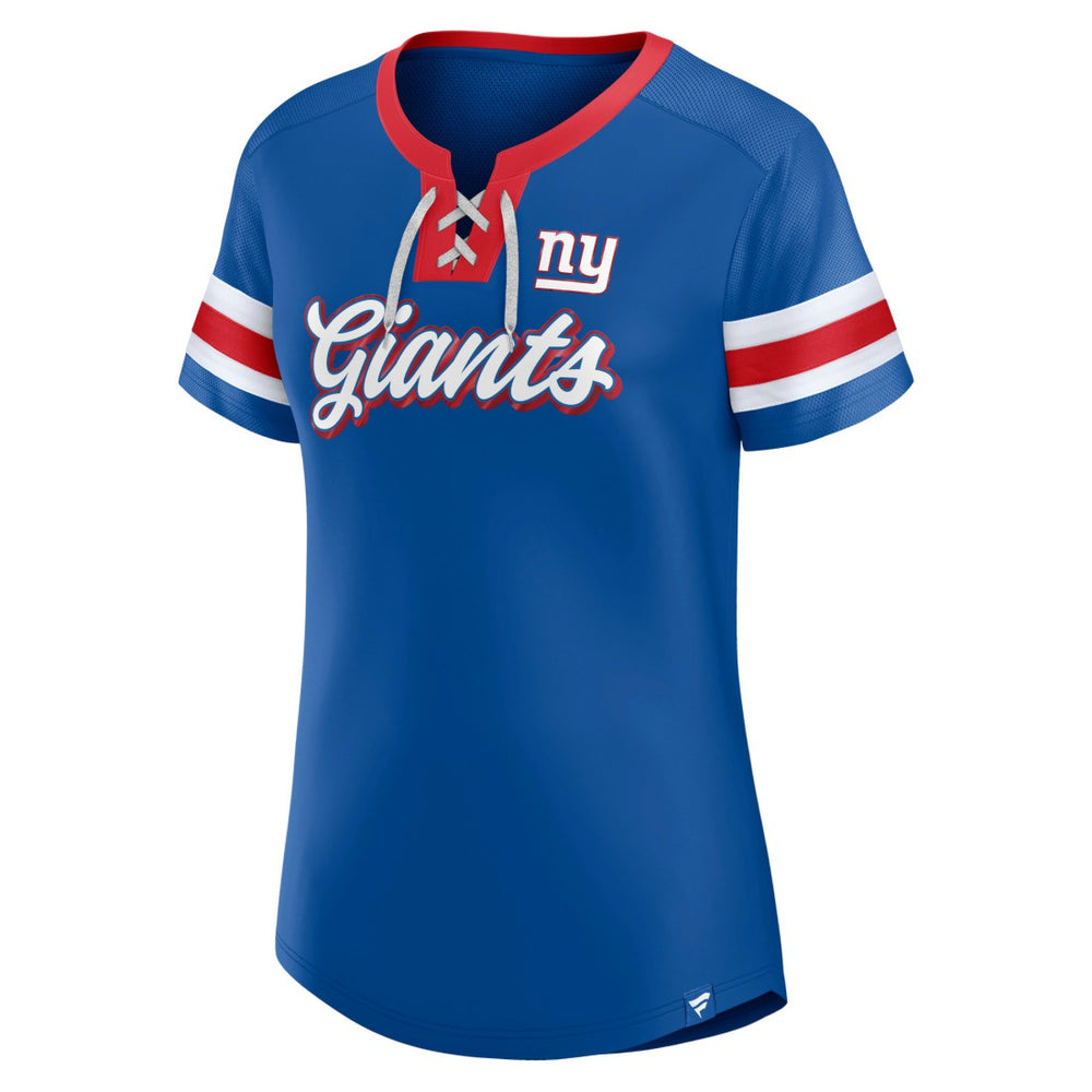 New York Giants Women's Original State Lace-Up T-Shirt - Royal cheap