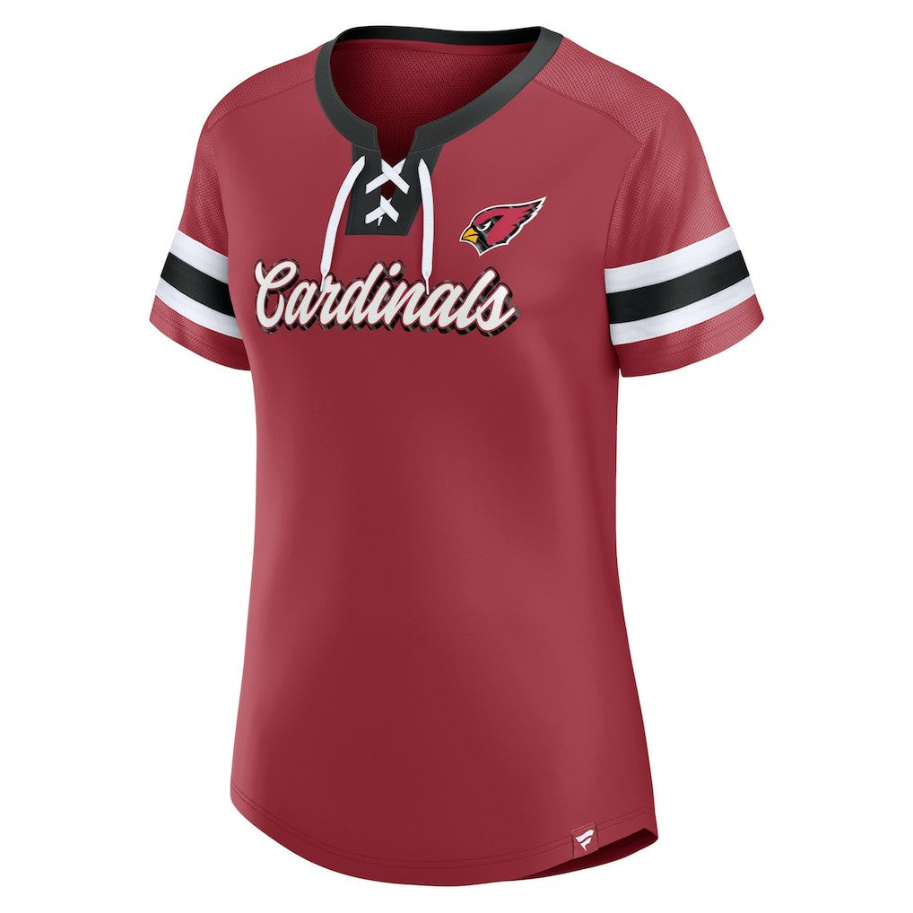 Arizona Cardinals Women's Original State Lace-Up T-Shirt - Cardinal online