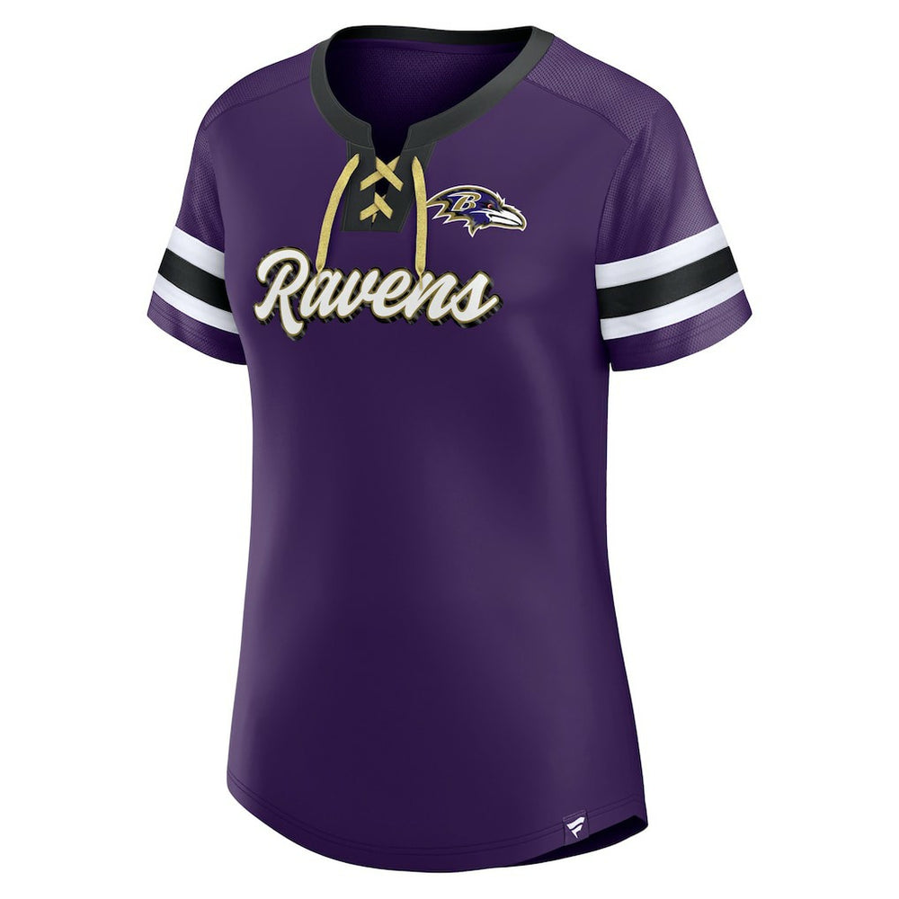 Baltimore Ravens Women's Original State Lace-Up T-Shirt - Purple on sale