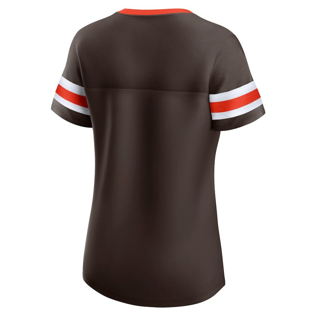 Cleveland Browns Women's Original State Lace-Up T-Shirt - Brown sale