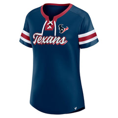 Houston Texans Women's Original State Lace-Up T-Shirt - Navy on sale