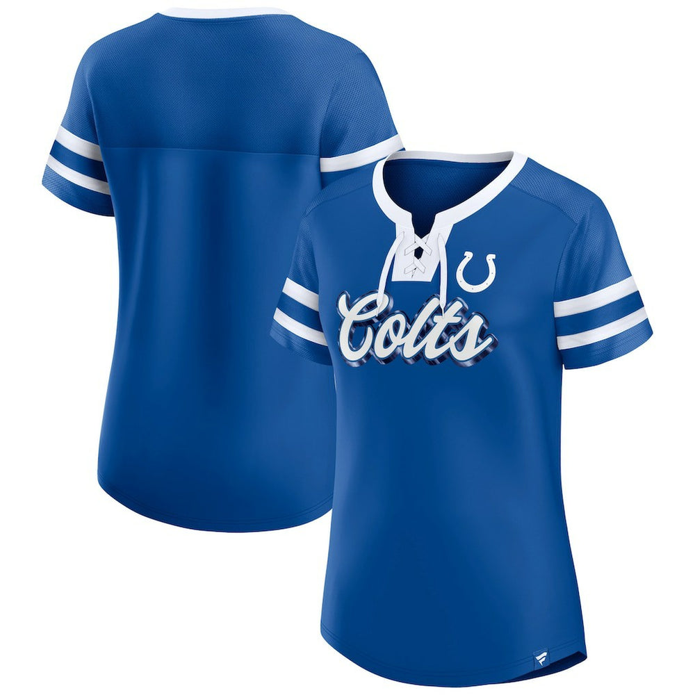 Indianapolis Colts Women's Original State Lace-Up T-Shirt - Royal sale