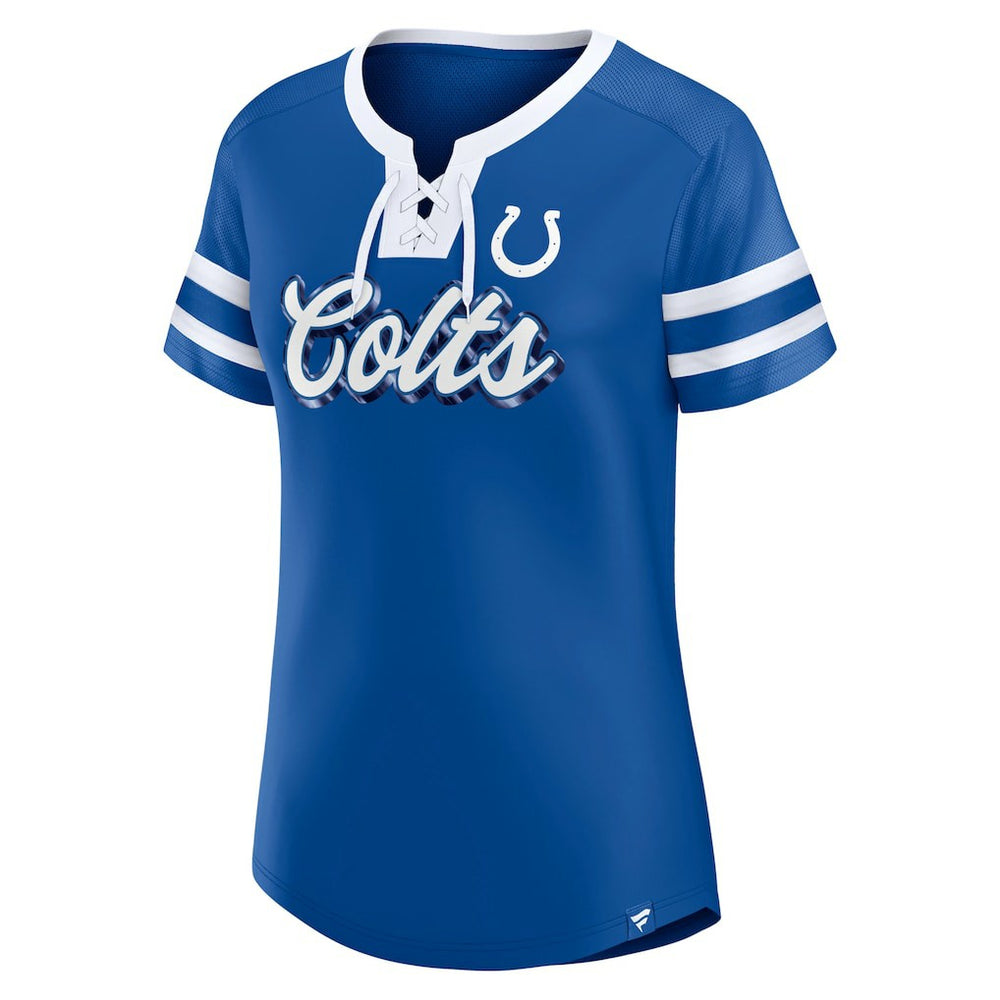 Indianapolis Colts Women's Original State Lace-Up T-Shirt - Royal sale