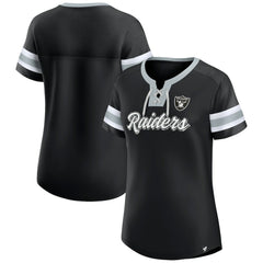Las Vegas Raiders Women's Original State Lace-Up T-Shirt - Black cheap