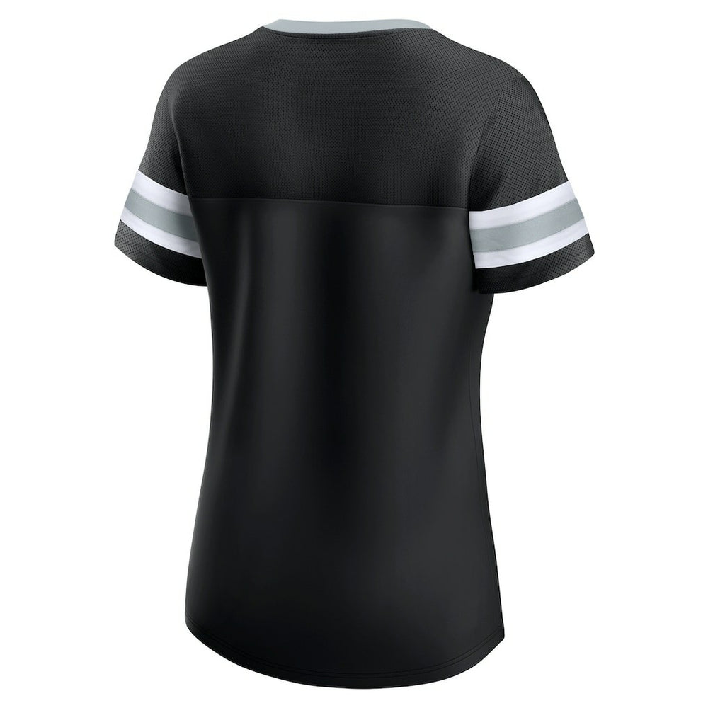 Las Vegas Raiders Women's Original State Lace-Up T-Shirt - Black cheap