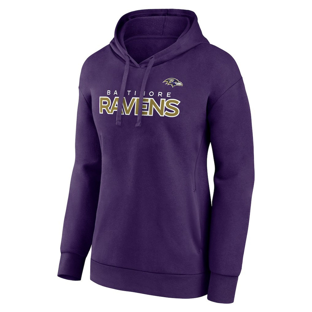 Baltimore Ravens Women's Iconic Cotton Fleece Checklist Pullover Hoodie - Purple on sale