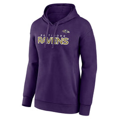 Baltimore Ravens Women's Iconic Cotton Fleece Checklist Pullover Hoodie - Purple on sale