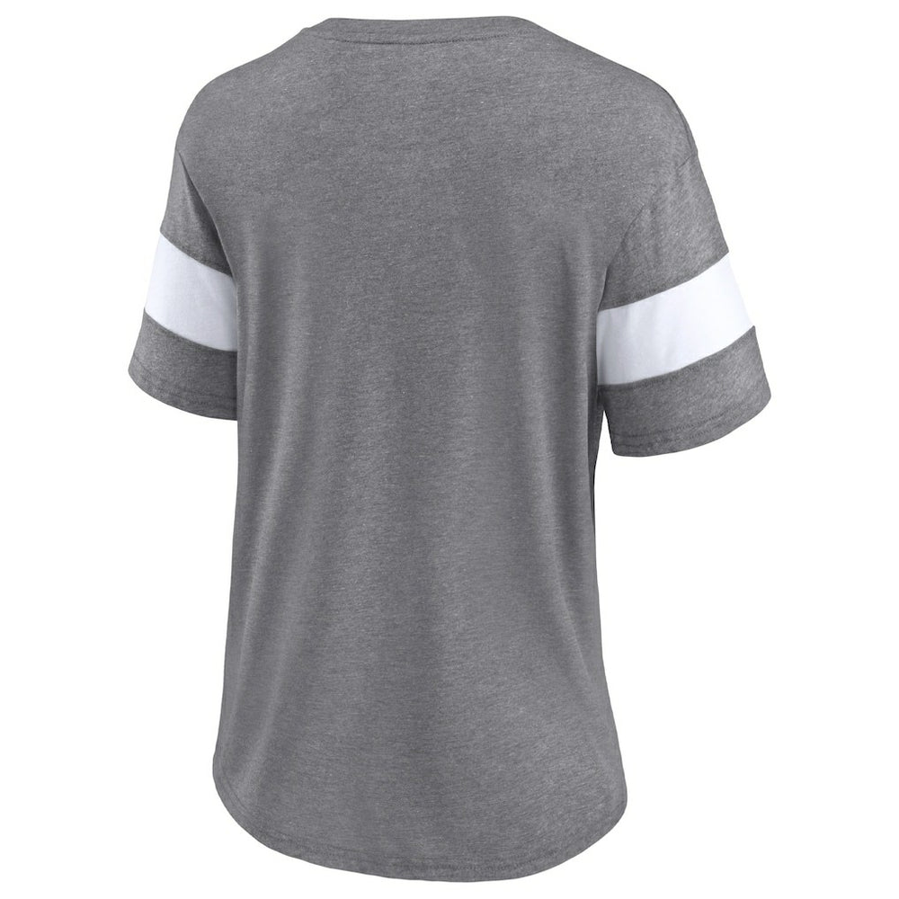 Cleveland Browns Women's Give It All Half-Sleeve Tri-Blend V-Neck T-Shirt - Heather Gray cheap