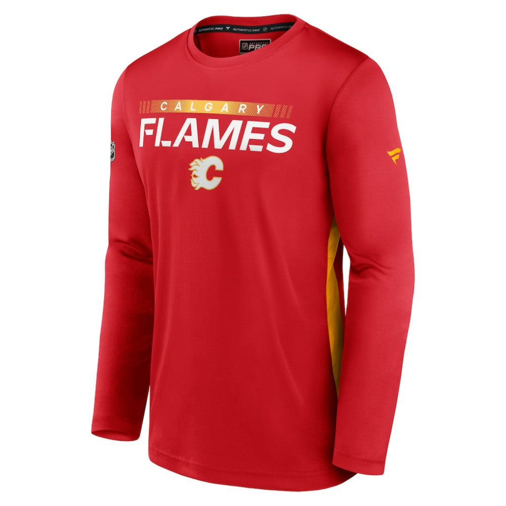 Calgary Flames Fanatics Authentic Pro Rink Performance Long Sleeve T-Shirt - Red T-shirts