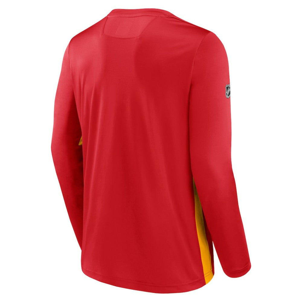 Calgary Flames Fanatics Authentic Pro Rink Performance Long Sleeve T-Shirt - Red T-shirts