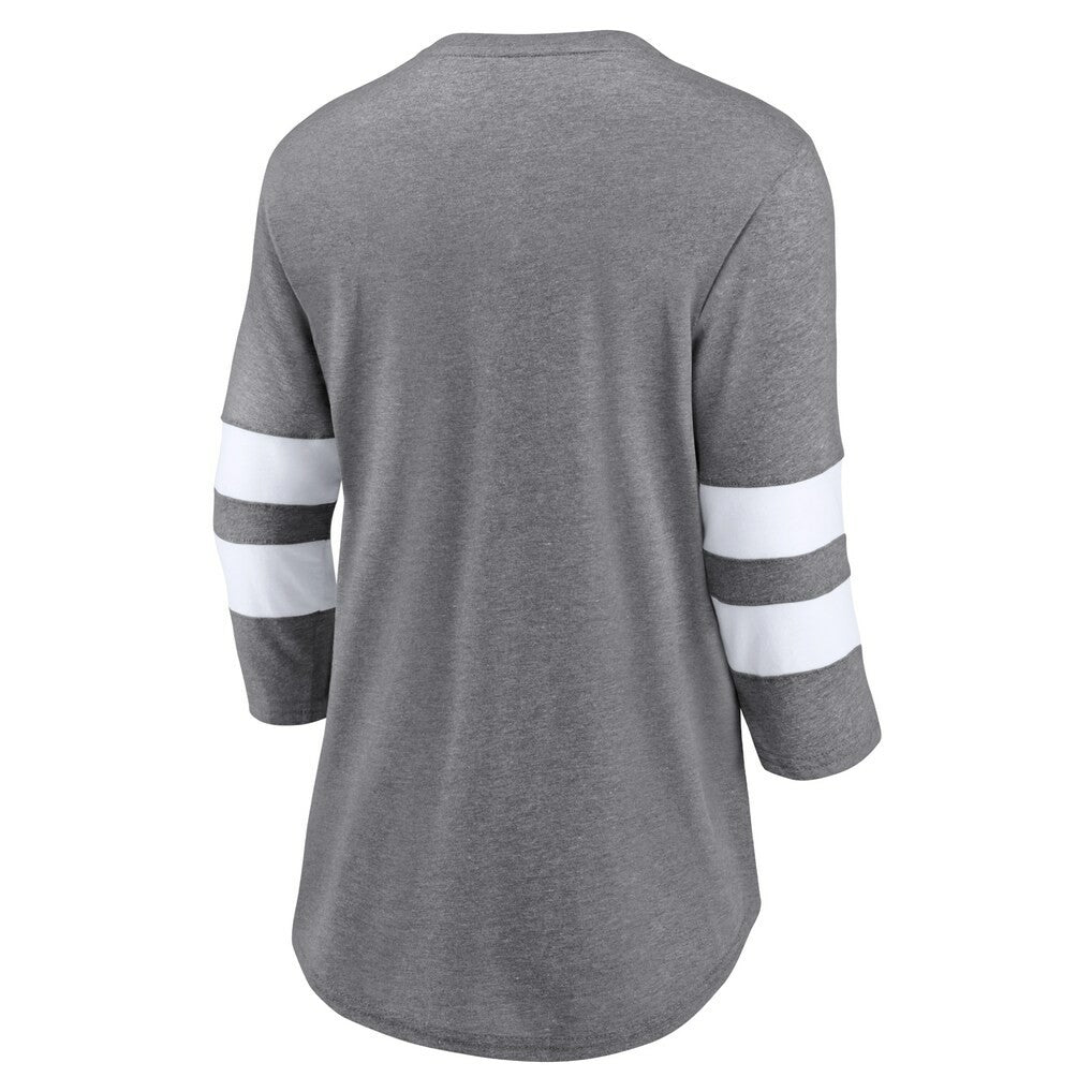 Cleveland Browns Women's Primary Logo 3/4 Sleeve Scoop Neck T-Shirt - Heathered Gray discount