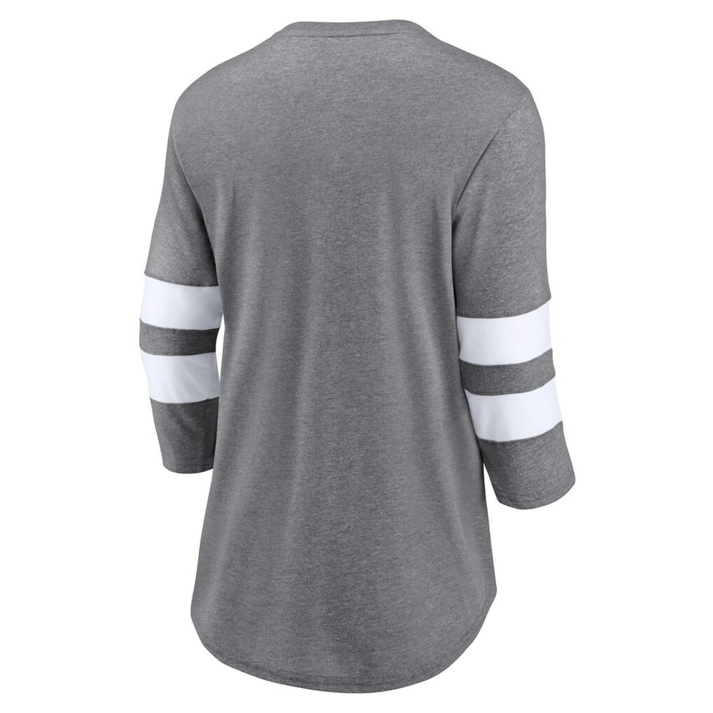 Cleveland Browns Women's Primary Logo 3/4 Sleeve Scoop Neck T-Shirt - Heathered Gray discount