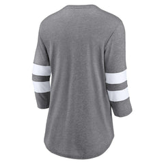Cleveland Browns Women's Primary Logo 3/4 Sleeve Scoop Neck T-Shirt - Heathered Gray discount