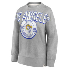 Los Angeles Rams Women's Jump Distribution Tri-Blend Pullover Sweatshirt - Heathered Gray on sale