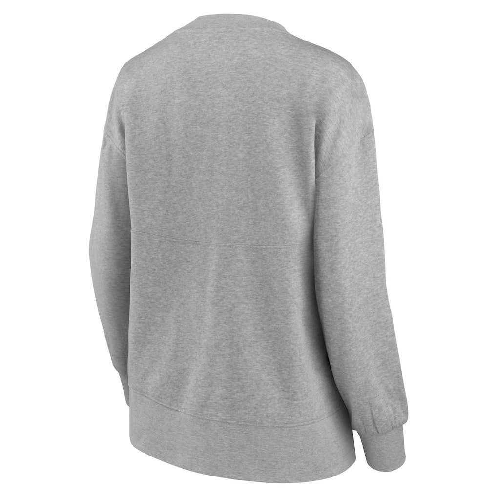 Los Angeles Rams Women's Jump Distribution Tri-Blend Pullover Sweatshirt - Heathered Gray on sale