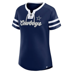 Dallas Cowboys Women's Original State Lace-Up T-Shirt - Navy discount