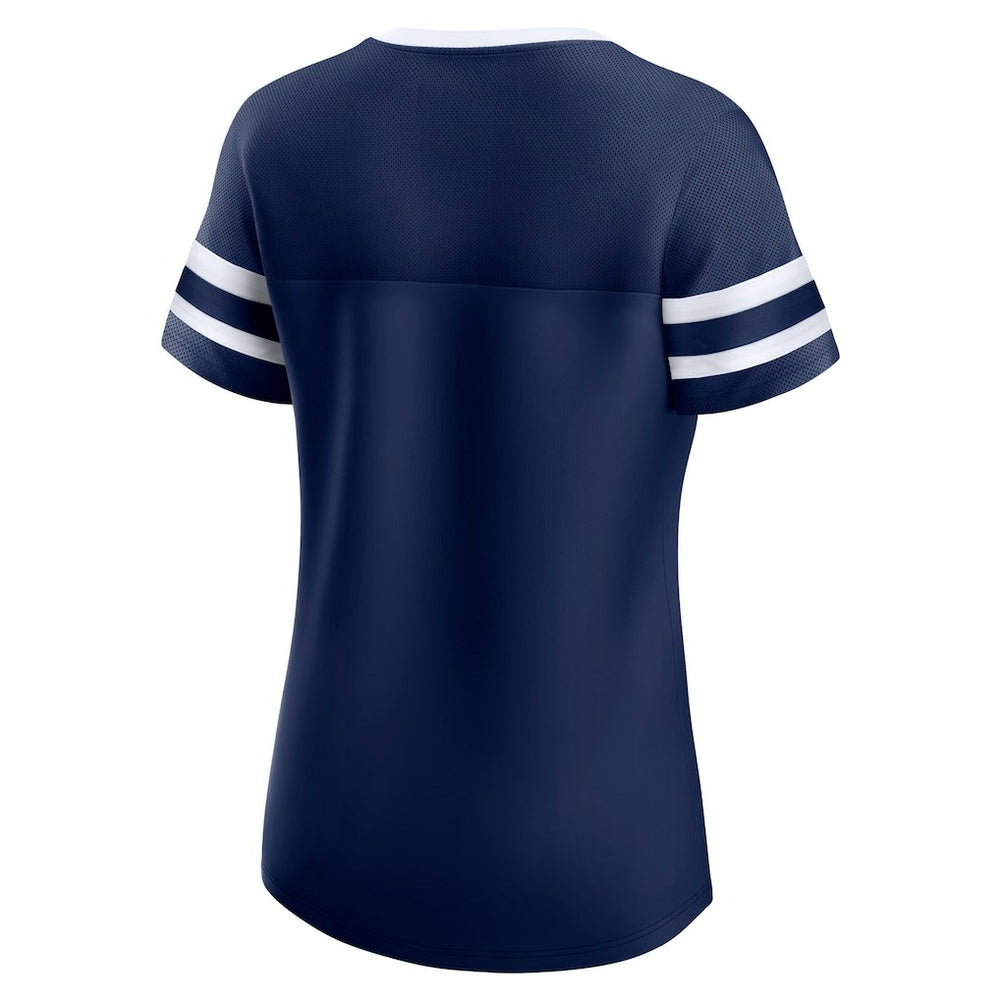 Dallas Cowboys Women's Original State Lace-Up T-Shirt - Navy discount
