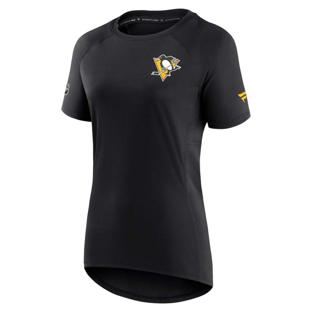 Pittsburgh Penguins Fanatics Women's Authentic Pro Rink Raglan Tech T-Shirt - Black T-shirts