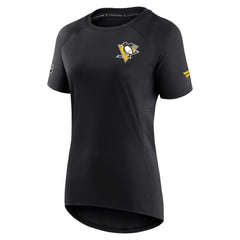 Pittsburgh Penguins Fanatics Women's Authentic Pro Rink Raglan Tech T-Shirt - Black T-shirts
