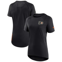 Philadelphia Flyers Fanatics Women's Authentic Pro Rink Raglan Tech T-Shirt - Black T-shirts