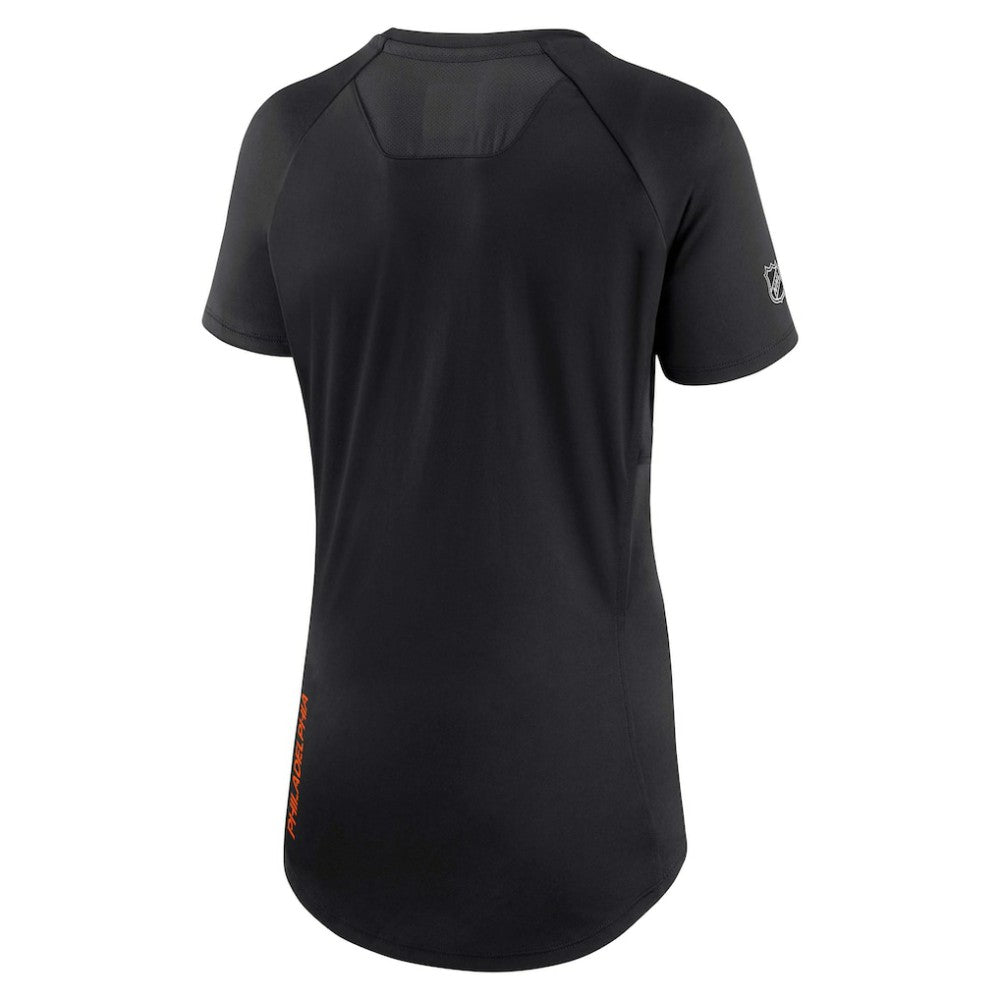 Philadelphia Flyers Fanatics Women's Authentic Pro Rink Raglan Tech T-Shirt - Black T-shirts