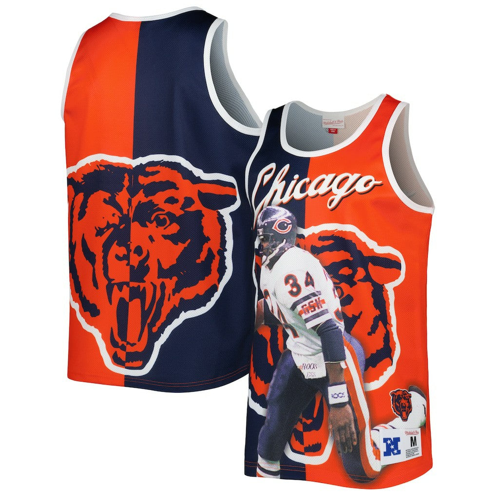 Walter Payton Chicago Bears Retired Player Graphic Tank Top - Navy/Orange cheap
