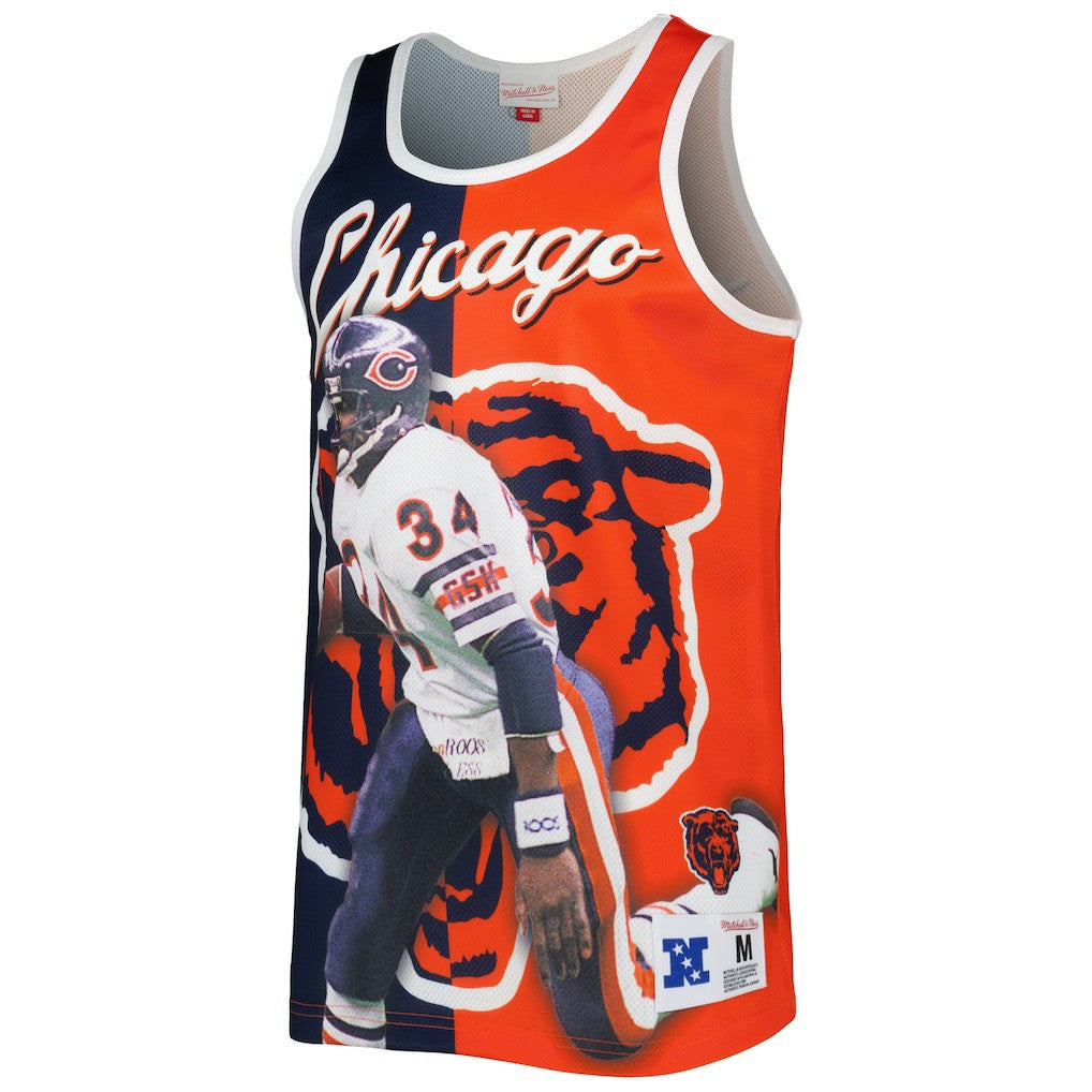 Walter Payton Chicago Bears Retired Player Graphic Tank Top - Navy/Orange cheap