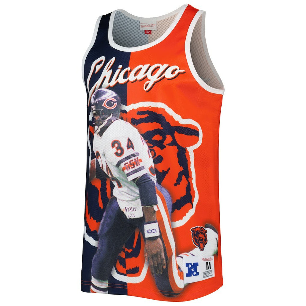 Walter Payton Chicago Bears Retired Player Graphic Tank Top - Navy/Orange cheap