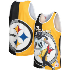 Troy Polamalu Pittsburgh Steelers Retired Player Graphic Tank Top - Black/Gold for sale