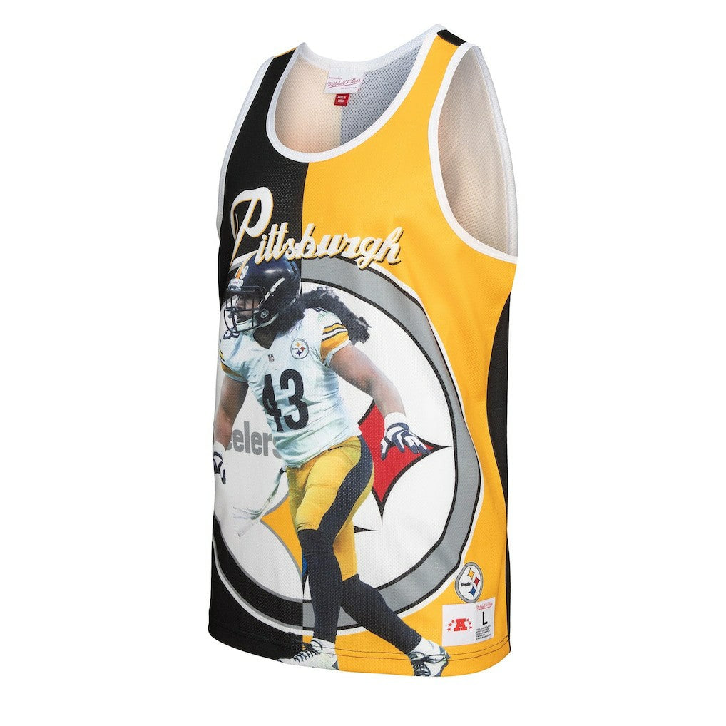 Troy Polamalu Pittsburgh Steelers Retired Player Graphic Tank Top - Black/Gold for sale