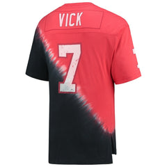 Michael Vick Atlanta Falcons Retired Player Name & Number Diagonal Tie-Dye V-Neck T-Shirt - Black/Red sale
