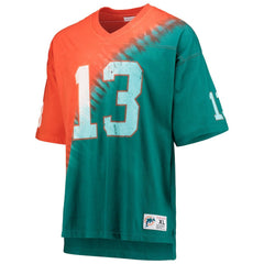 Dan Marino Miami Dolphins Retired Player Name & Number Diagonal Tie-Dye V-Neck T-Shirt - Orange/Aqua discount