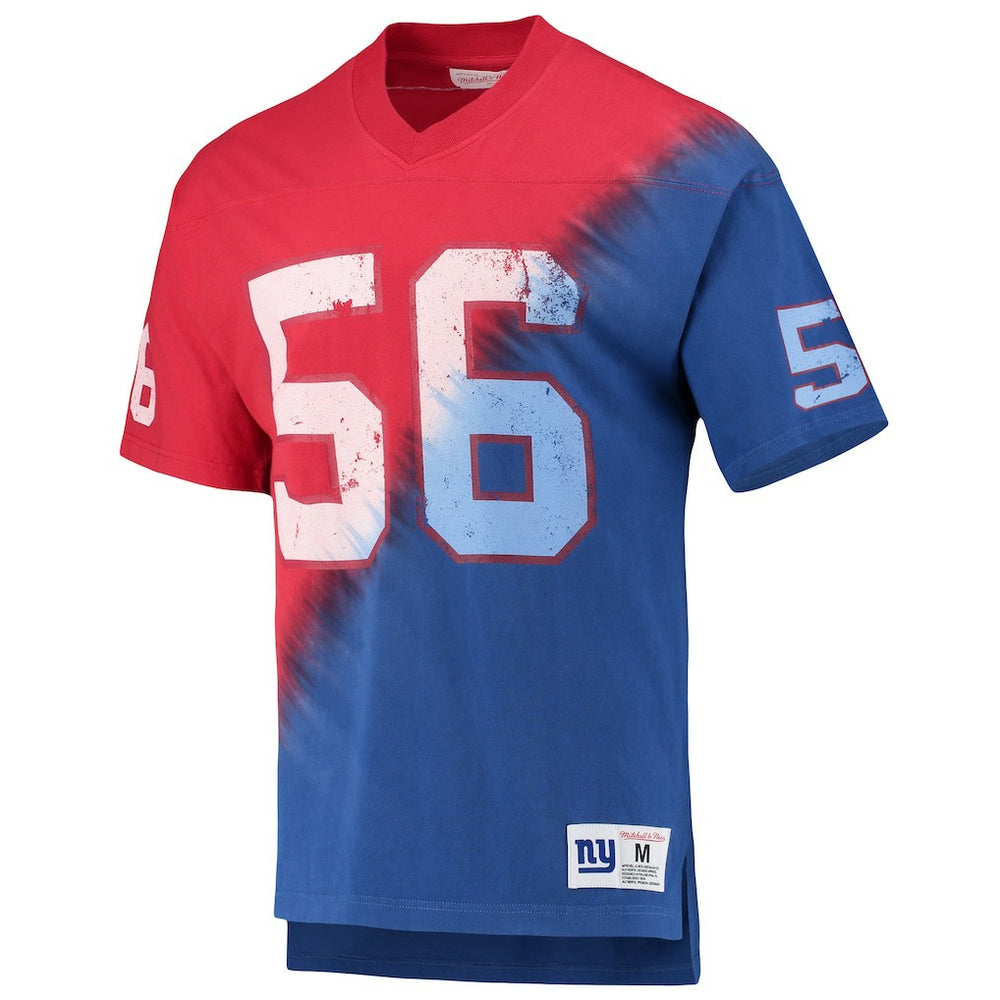Lawrence Taylor New York Giants Retired Player Name & Number Diagonal Tie-Dye V-Neck T-Shirt - Red/Royal discount