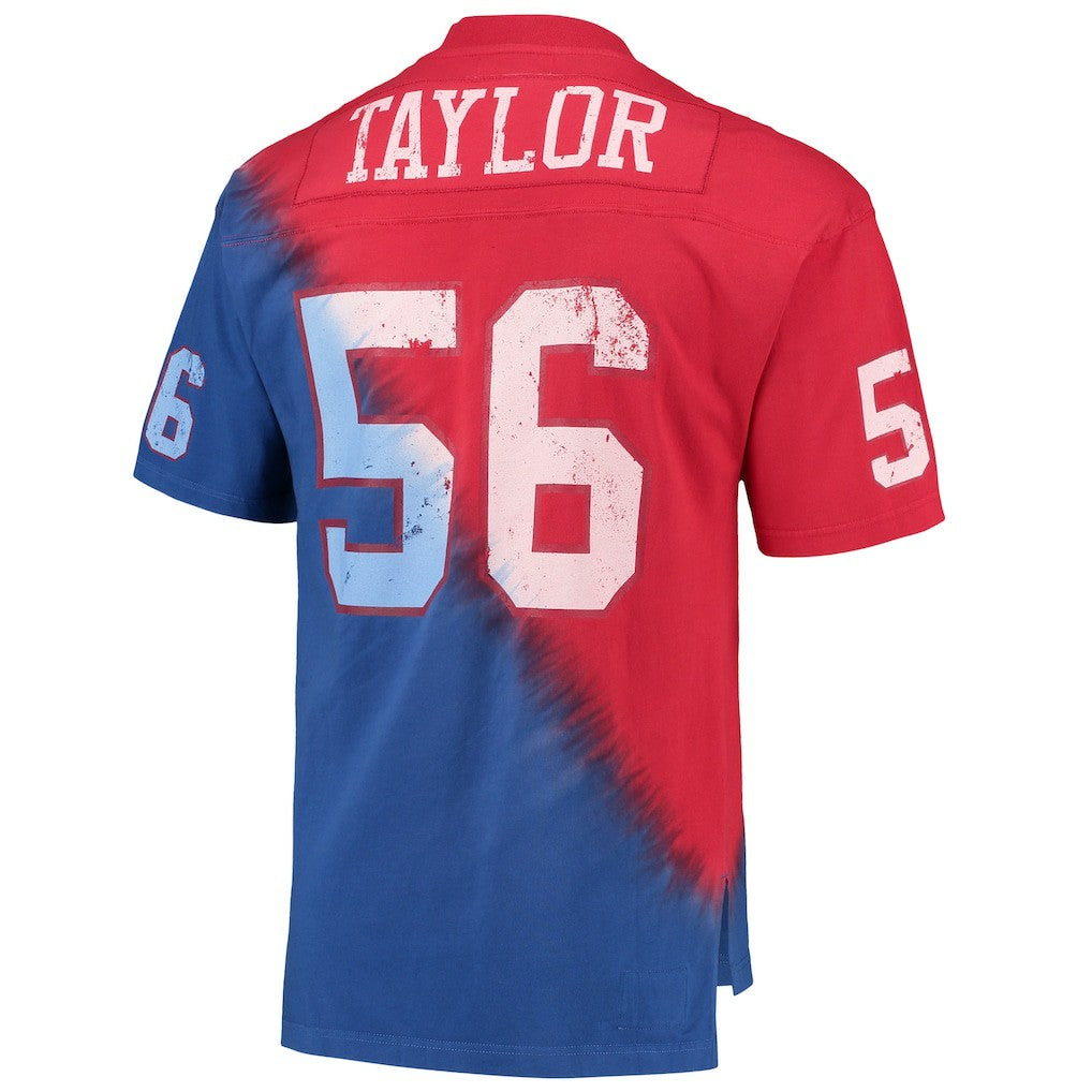 Lawrence Taylor New York Giants Retired Player Name & Number Diagonal Tie-Dye V-Neck T-Shirt - Red/Royal discount